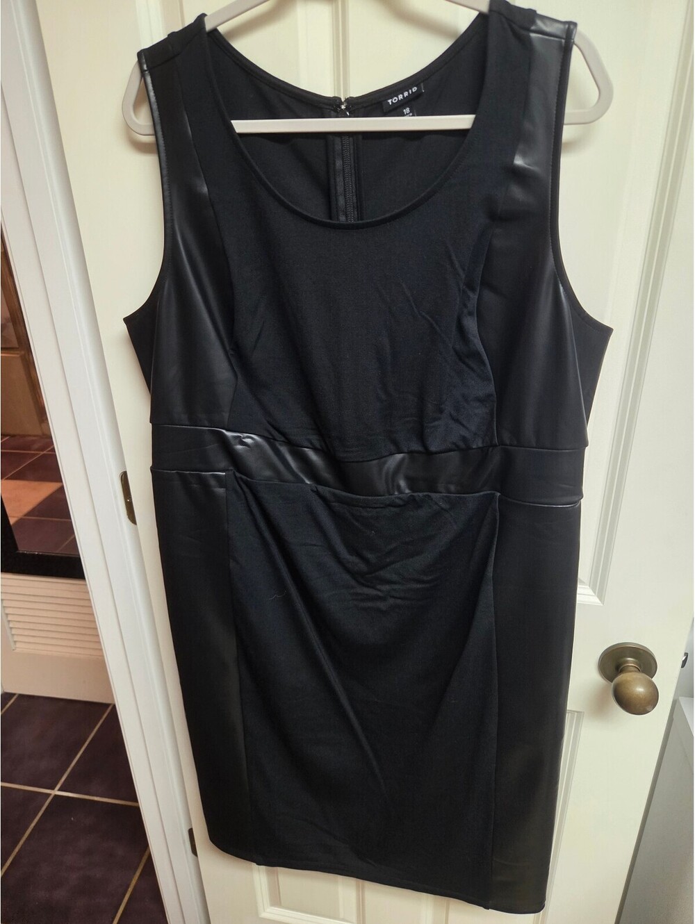 Torrid Black Faux Leather Panel Bodycon Dress Size 18
